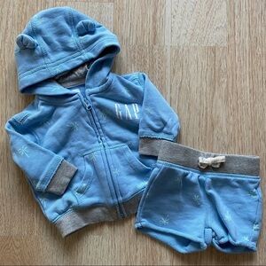 ⭐️3/$25 Baby Gap Tropical Palm Trees Hoodie Set 0-3M